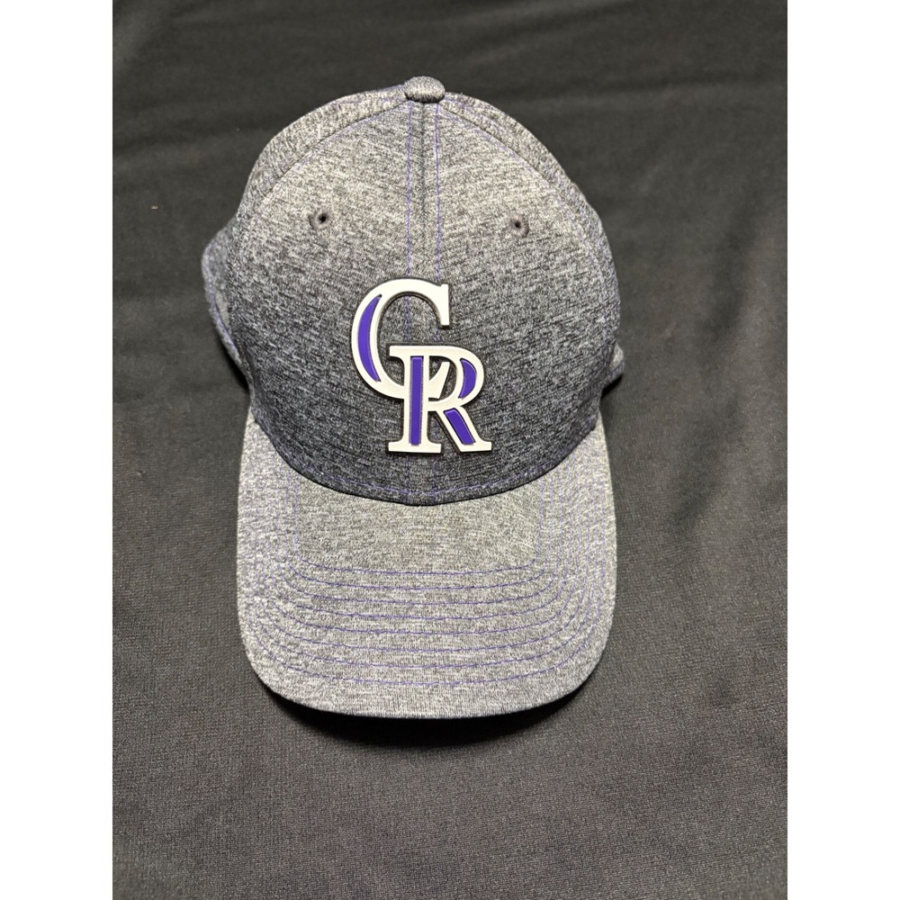 Colorado Rockies New Era 39THIRTY Gray Stretch Fit Hat MLB Athletic Cap S/M EUC